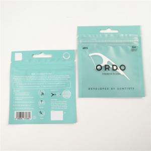 Buy cheap Low MOQ clear front dental floss hang hole plastic packaging bags aluminum foil zipper bag packaging product