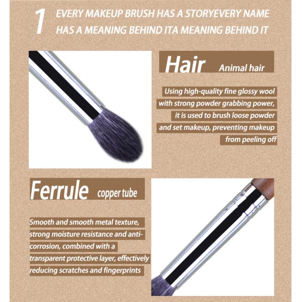 TOUCH UP 11 Professional Fingertip Smudge Single Nature Hair Wood Handle Eyeshadow Blending Brushes