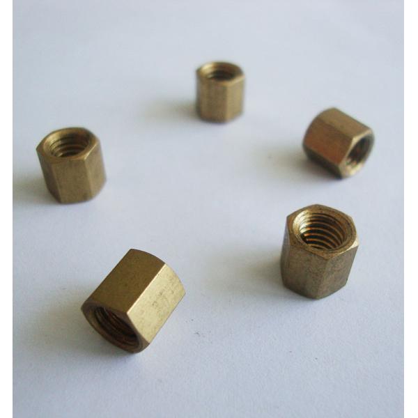 Brass insert long hex coupling nut