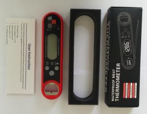 Buy cheap Black Red Bbq Food Thermometer / Fast Read Digital Thermometer With White Backlight product