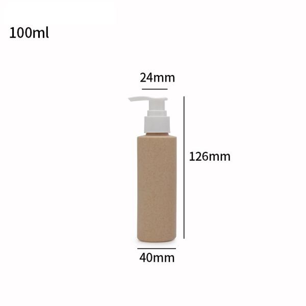 100ml-500ml Recyclable Lotion Shampoo Dispensers with Pump and Wheat Straw Body Material