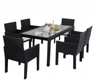 Buy cheap 7 PCS Woven Dining Table Chairs Patio Conversation Leisure Rattan Sofa Set product