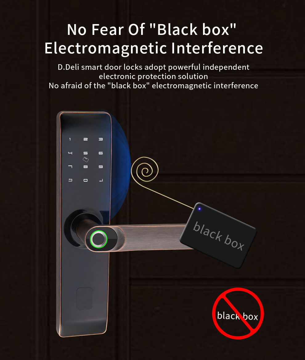 Fingerprint Zinc Alloy TT Door Lock Indoor WiFi APP Smart For Apartment House
