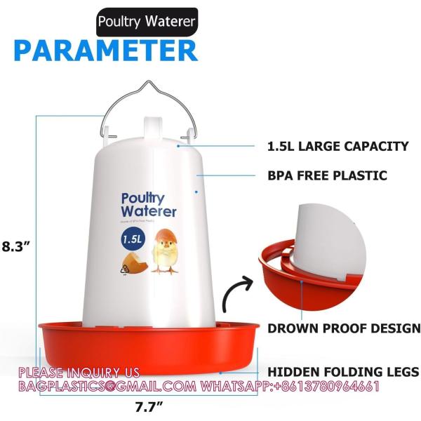 Recyclable Sustainable Plastic Chick Feeder Waterer Kit Chicken Feeder and Waterer Set