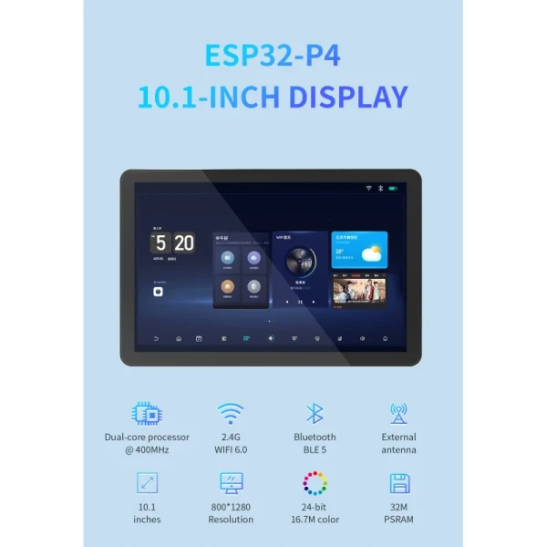 Advanced Capacitive Touch ESP32 Display Module with 320int Brightness and ESP32-P4 Master Control