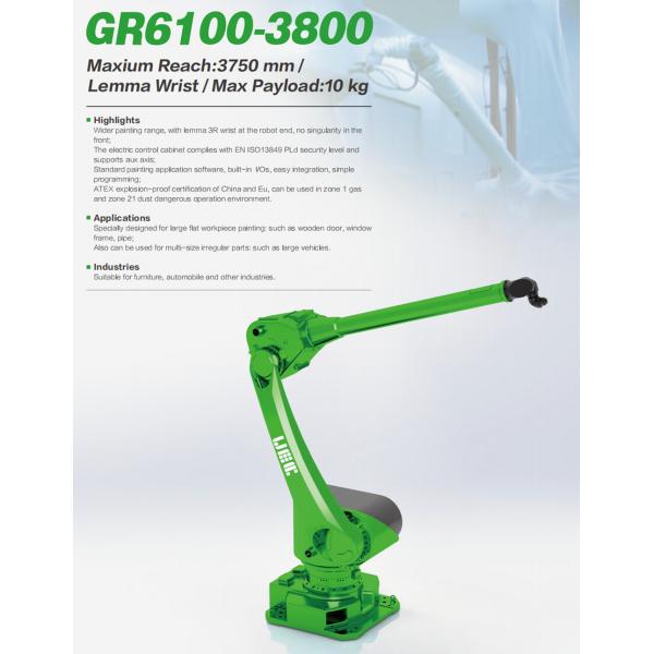 Painting Robots For Large Flat Workpiece In Furniture And Automobile Industries GR6100-3800 Payload 10kg Reach 3750mm