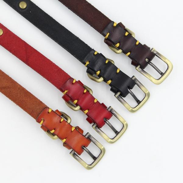 Custom Handmade Cattlehide Dog Collar Leather with Bronze Metal Plate Can Be Engraved Pet ID Collars for Dogs