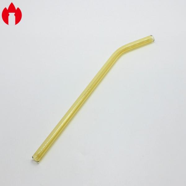 Yellow High Borosilicate Glass Straw For Tea Or Coffee