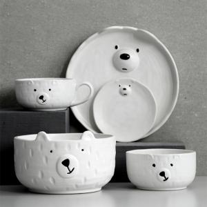 Buy cheap Ice Bear White Dinnerware Cute Ceramic Dinner Bear Plates Kitchen Dish Coffee Cup Porcelain Plate Bowl Mug Tableware product