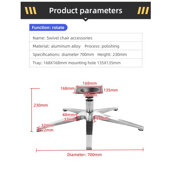 Assembly Required - Lumbar Support and with Aluminum Office Chair base High quality aluminum is durable