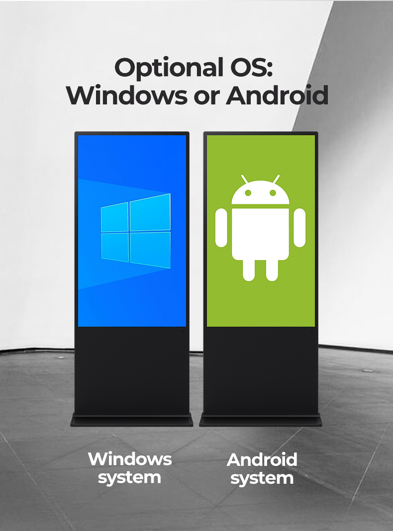 Touchscreen Floor Standing Digital Signage 65 Inch HD Infrared for Advertising Display