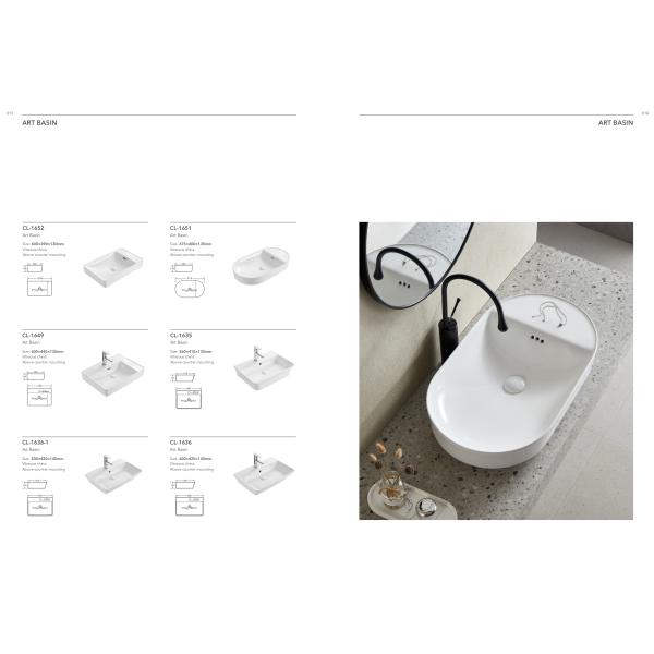 Wholesale ALLWELL Oval Ceramic Wash Basin Above Counter Mounted Bathroom Sink