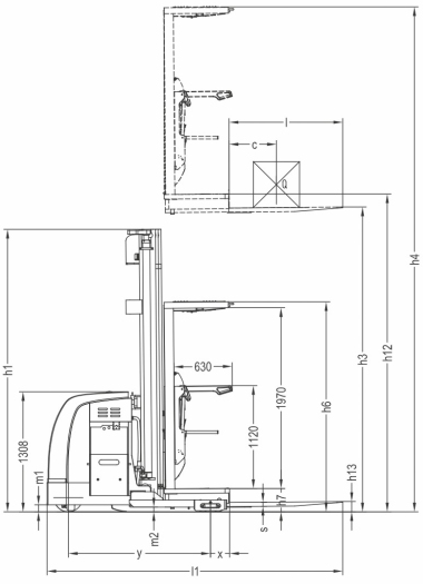 High Level Order Picker Forklift , 1.5 Ton Electric Order Picker For Aerial Work Platform