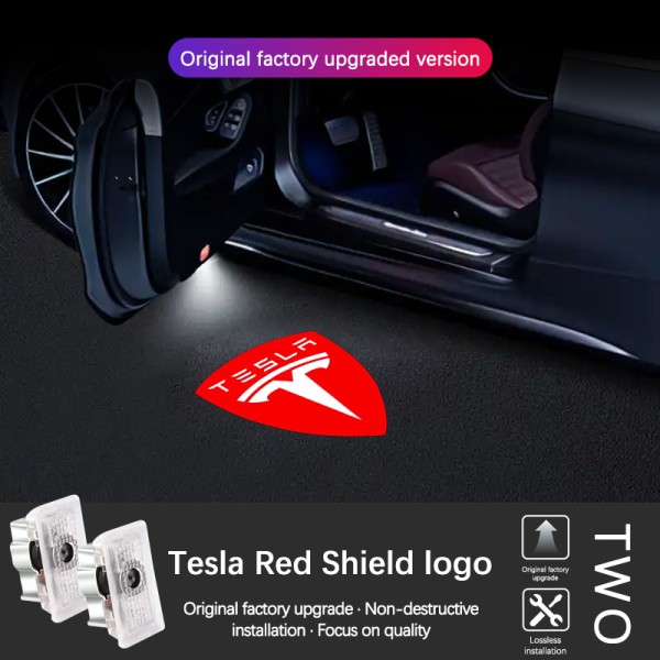 Tesla LED Logo Projector Puddle Light with Ultra-Bright 3D Laser Ghost Shadow Effect and Plug and Play Installation