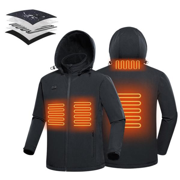 Graphene Electric Heated Vest Jacket Fast heating With Detachable Hood OEM