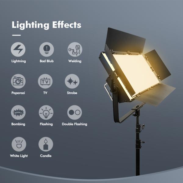 300w Led Camera Light Video Panel CRI95 Flash Studio Lights With Positive Cooling 5500k
