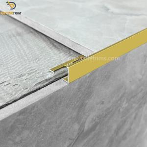 China Gold 12mmx2.5m aluminium tile corner trim Brushed Chrome L Shape on sale