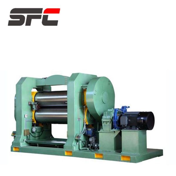 Two Roll Rubber Calender Machine with Hollow Smooth Roll, 360mm Roll Diameter, and 37KW Main Motor Power