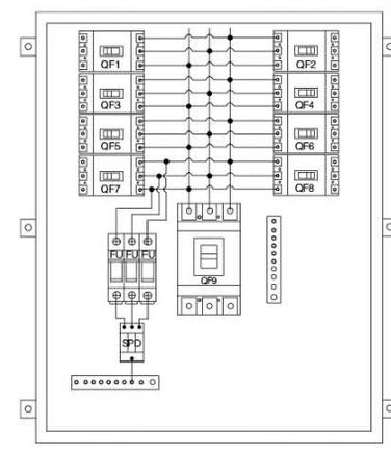 AC220V-800V 2 String PV Combiner Box IP65 Photovoltaic Junction Box