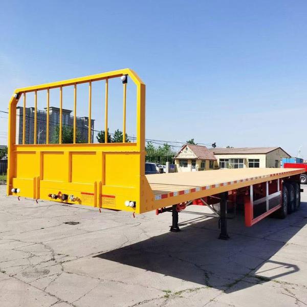 3-Axis / 4-Axis / 5-Axis 40-Foot Carbon Steel Aluminum Container Transport Flat Plate Semi-Trailer Original Tires (12R20)