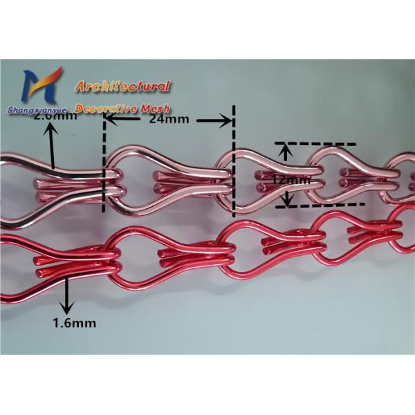 Anodised Aluminum Chain Link Curtain Colour Decorative Curved Dividers