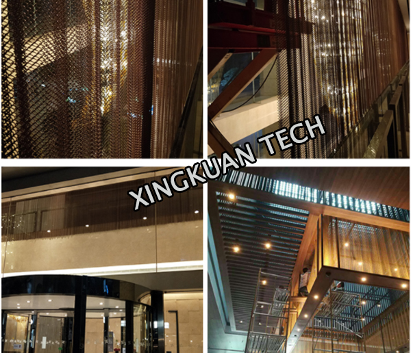 Architectural Decorative Mesh Curtain Wire Mesh Stainless Steel Material