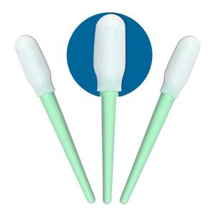 Buy cheap Polypropylene Cleanroom Products Esd Sponge Head Green Plastic Handle Foam Swab product