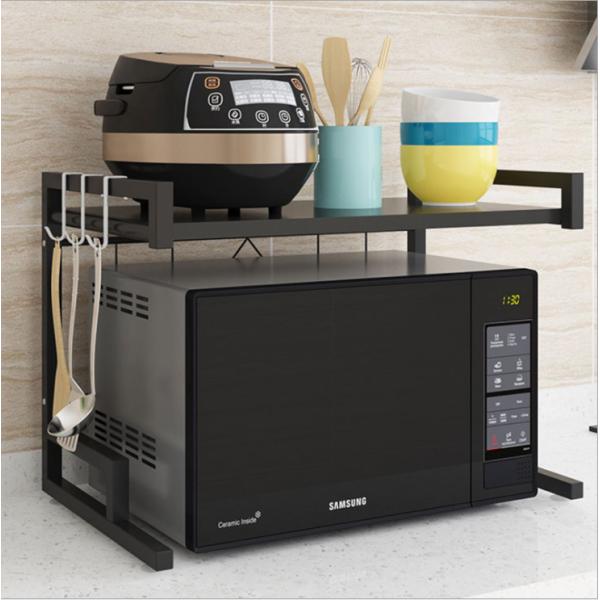 Double Layer 50KG Loading Steel Kitchen Basket Rack For Microwave