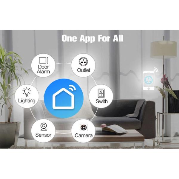 White PC ABS 16A Smart Wifi Plug Socket With CE RoHS Certification