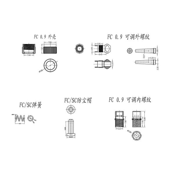 Quick Connect Fiber Optic Connectors FC APC Simplex 0.9mm Boot Optical Cable Connector