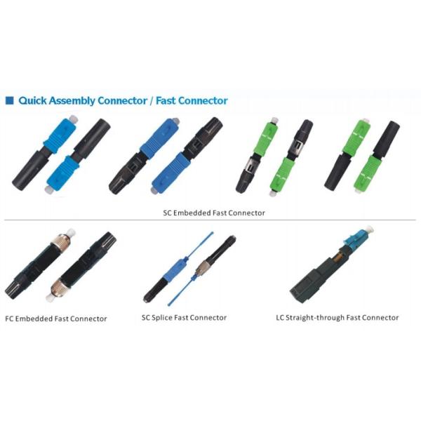 SC APC Quick Fiber Optic Connector Waterproof For FTTH Telecom Equipment
