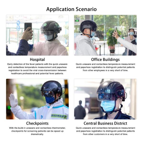 Rapid Emergency Response Smart Infrared Helmet Quick Temperature Check Intelligent