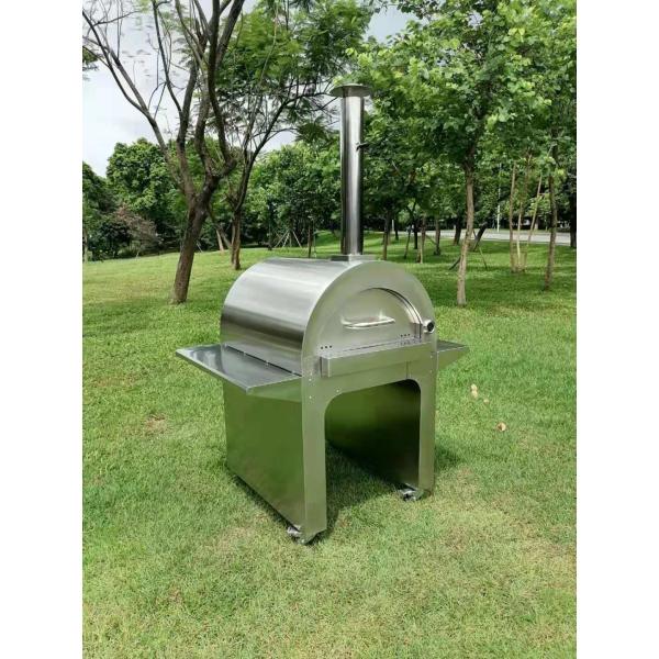 4 wheels Stainless Steel Wood Fired Pizza Oven Brush Outdoor Stainless Pizza Oven