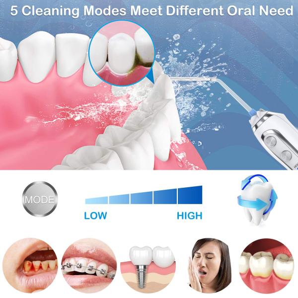 5 Modes Water Flosser For Teeth Cleaning Portable Multifunctional