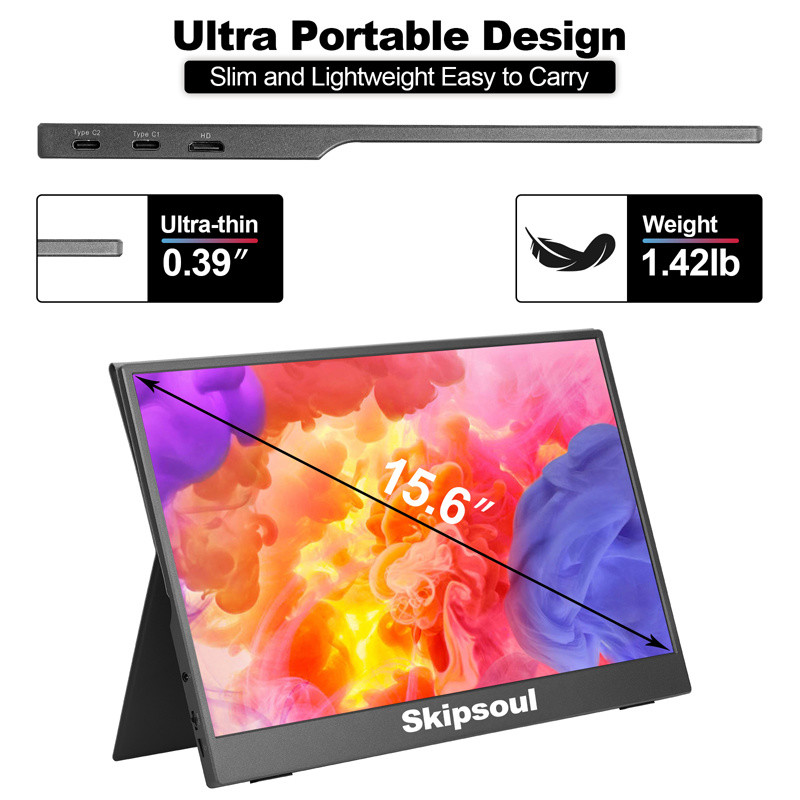 15.6 Inch Portable Touch Monitor Plastic Shell 1920x1080 IPS