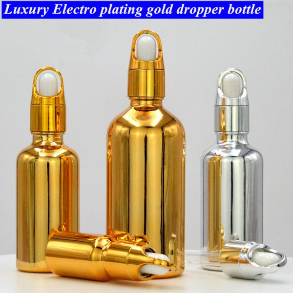 10ml 20ml 30ml 50ml Electroplated Gold Essential Oil Bottle Small Gold Bottle Cosmetics Glass Bottle