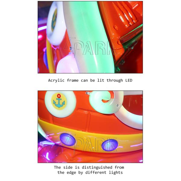 100W 220V Gun Battleship Kiddy Ride Machine Baby Rocking Car With Safety Belt