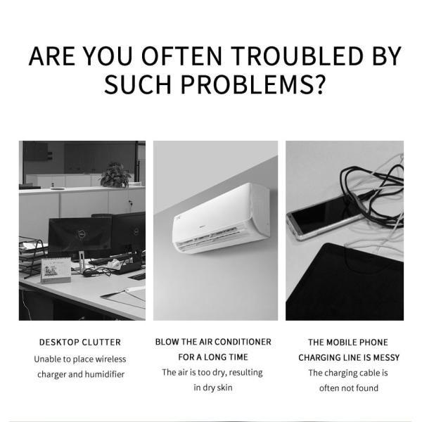 Air Ultrasonic Humidifier Multi Function Wireless Charger