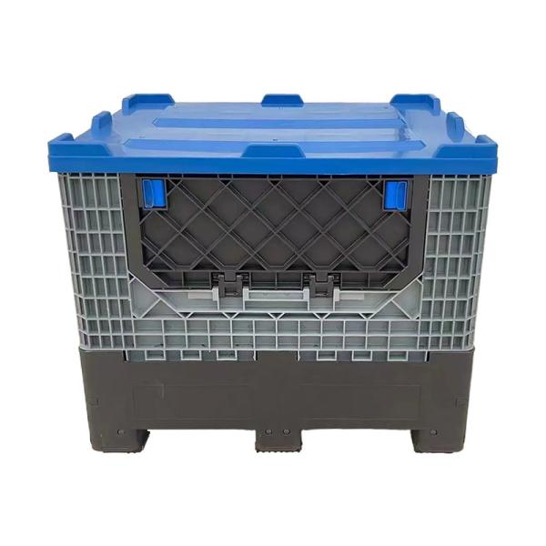 Big Bulk Container, Large Plastic Pallet Box Container With Lid / Cover & Wheels Or Without Heavy Duty Industrial Use Folding Plastic Pallet Box