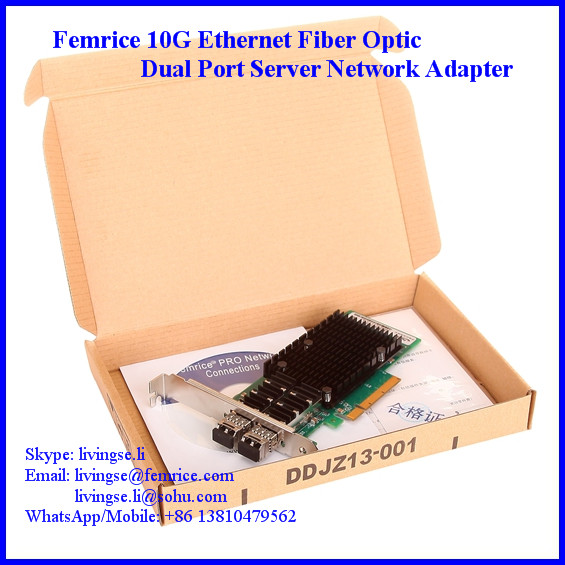 10 Gigabit Optical Fiber Server Application NIC SFP+ LAN Card Intel X520-SR2