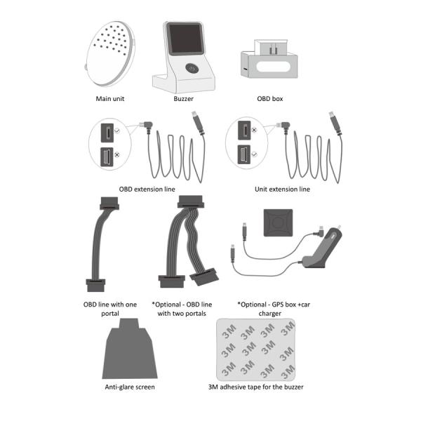 ADAS FCWS Auto DVR Camera System Lane Departure Warning 5 Functions In 1