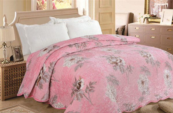 100% Polyester Soft Quilt Blanket Comfortable Floral Printed For Bed / Sofa Throws