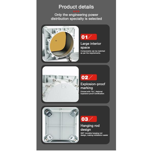 Industrial Grade Cast Aluminum Explosion Proof Project Box Explosion Proof Distribution Box Junction Box