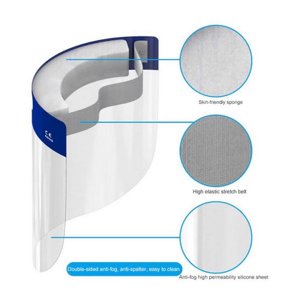 Safety Full Clear Face Shield Visors For Home , Travel , Laboratory