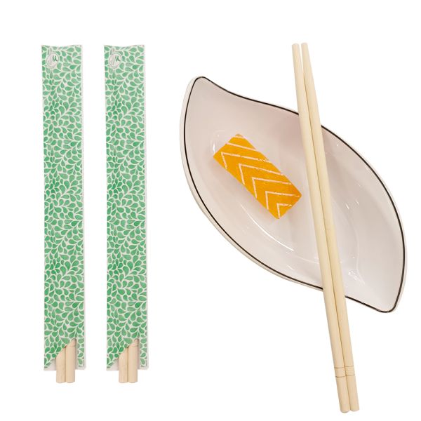 Disposable Bamboo Chopsticks Flatware Type Chopsticks Custom Wrapping Paper for Environmental Protection in Restaurants