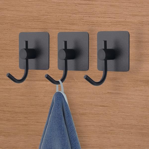 Heavy Duty Sticky Holder Waterproof Aluminum Towel Hooks for Hanging Coat, Hat, Key, Clothes