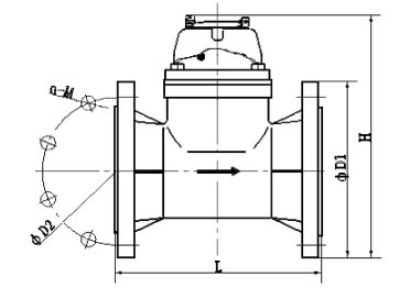 Dry Dial DN400F Woltman Water Meter , PN10 Irrigation Multi Jet Water Meter
