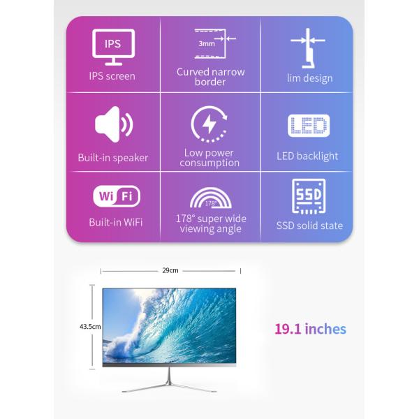 White Mainboard HM55 Core I3 Desktop Computer For Office