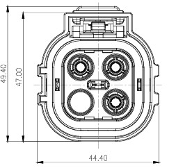 IP67B EV Connector 3-Pin Plastic 1000V 80A for Battery A/C PTC