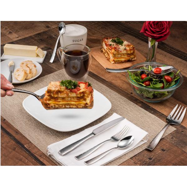 8 Piece Hammered SS Flatware Kitchen Cooking Sets Household With Cake Knife